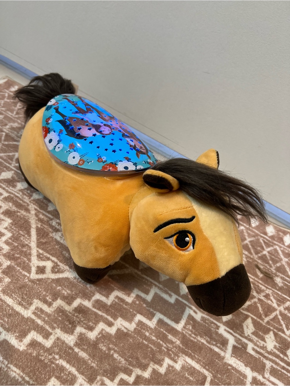 Pillow Pets Spirit Horse light up plush pillow w/Yellow Body & Brown Accents